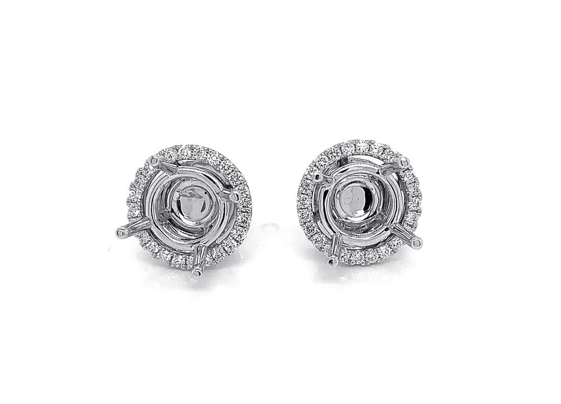 18kt White Gold Diamond Earring Jackets