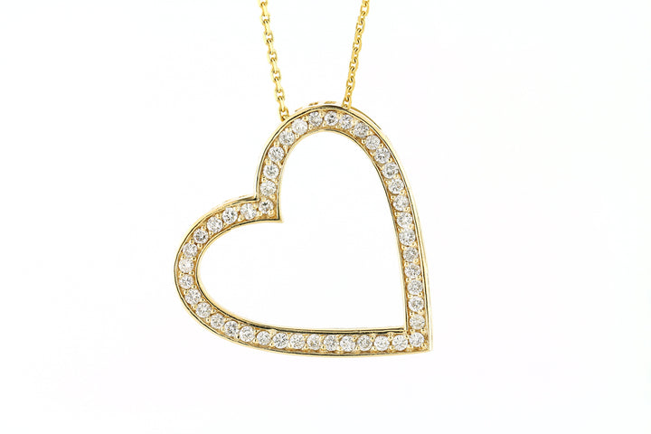 14kt Yellow Gold Diamond Heart Pendant