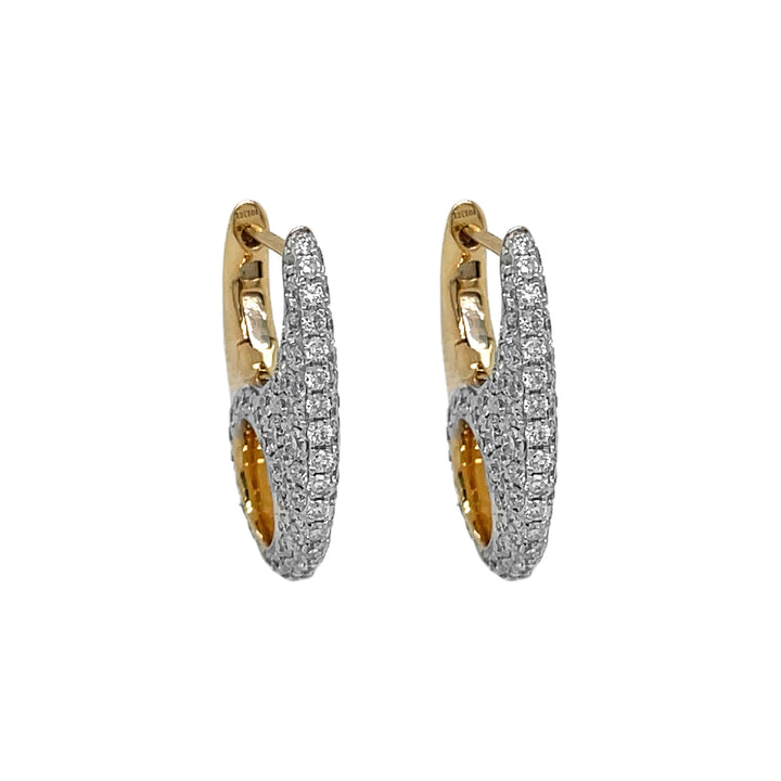 18kt Yellow and White Gold Diamond Link Earrings