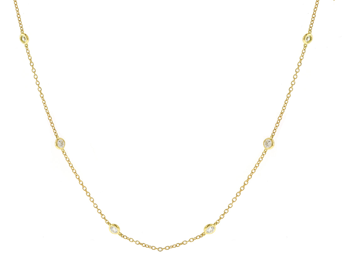 18kt Yellow Gold Diamond By The Inch Necklace