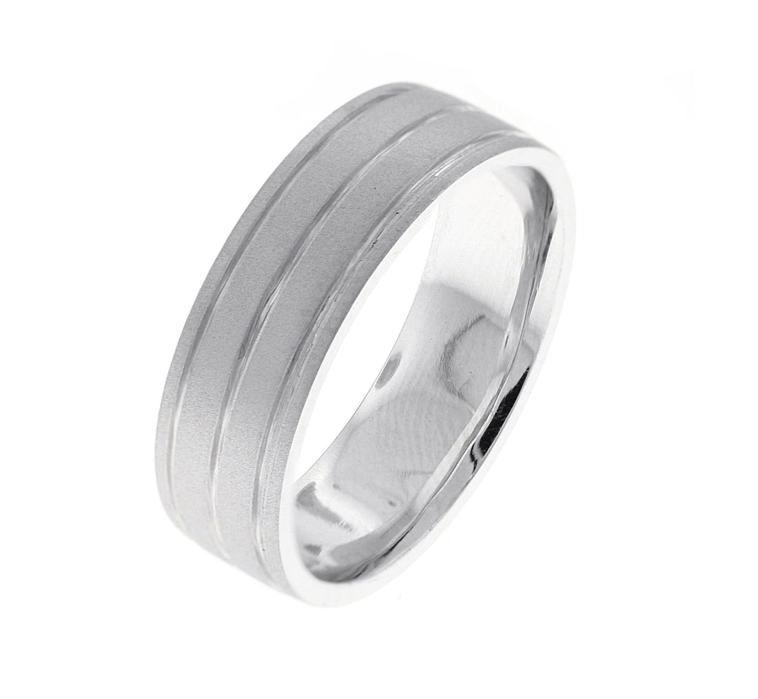 14kt White Gold Men's Wedding Band