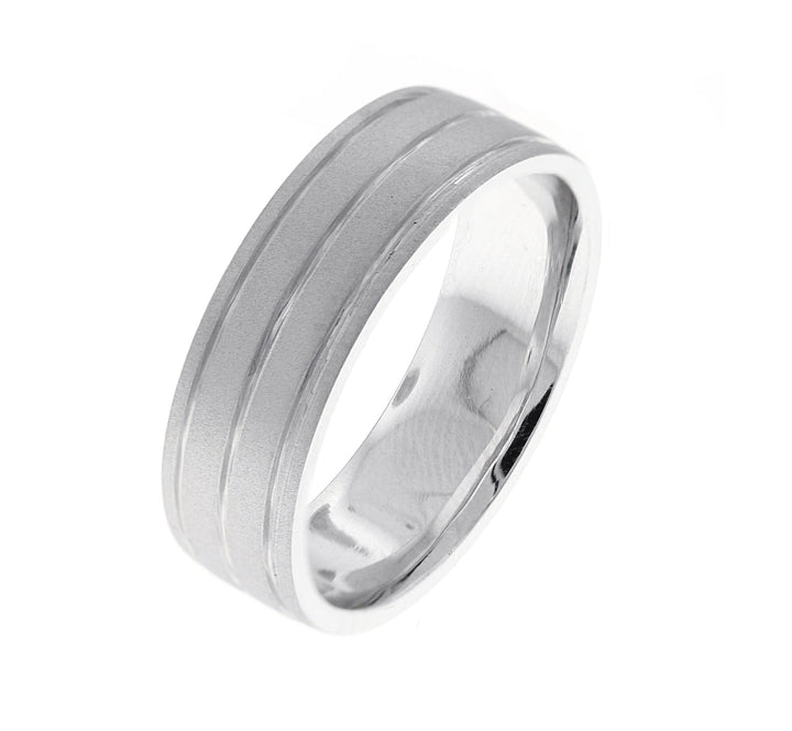 14kt White Gold Men's Wedding Band