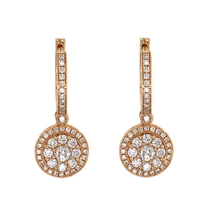 18kt Rose Gold Diamond Earrings