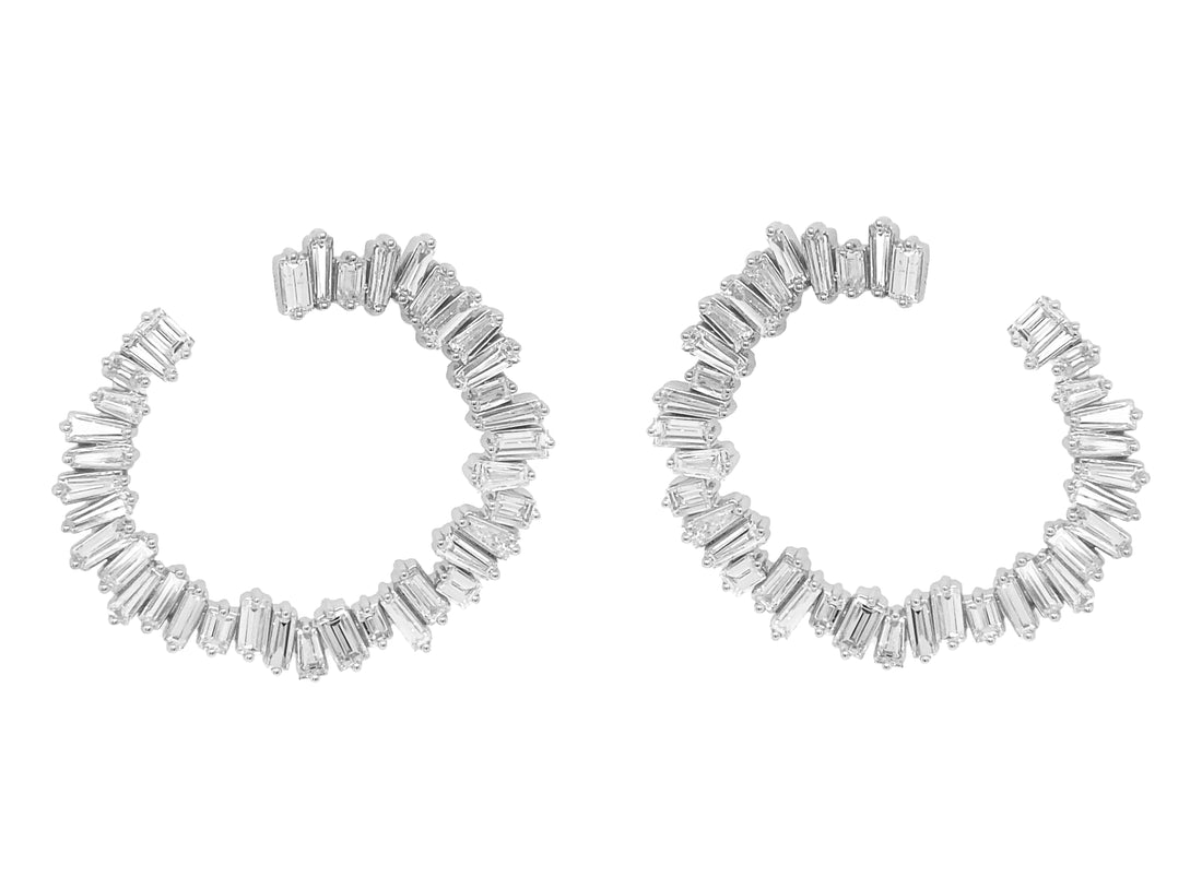 18kt White Gold Diamond Earrings