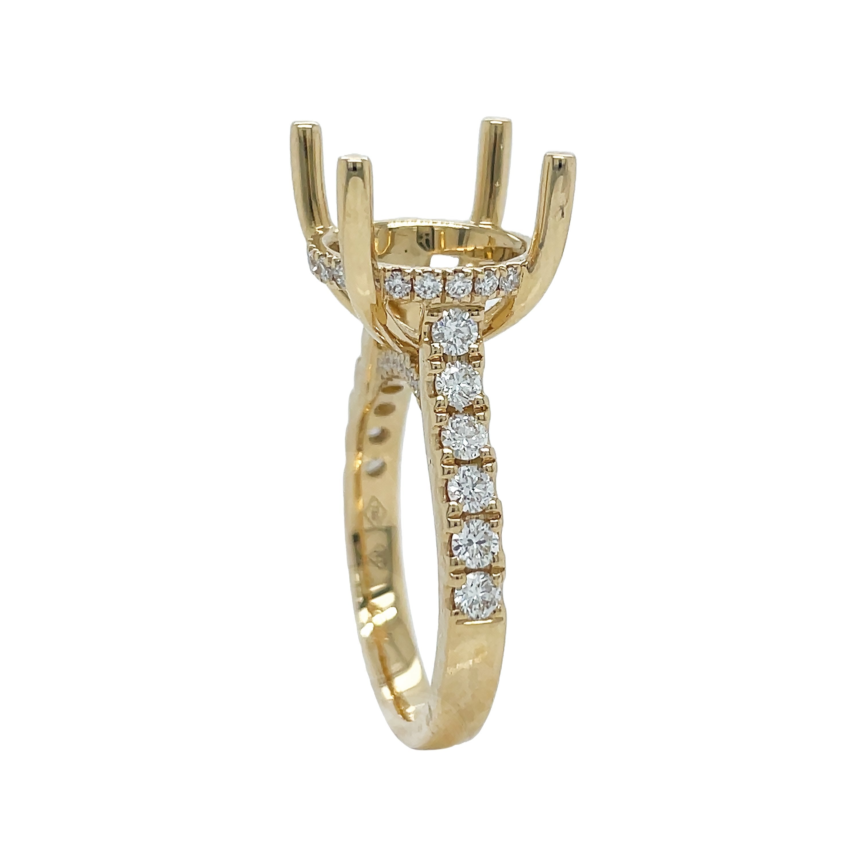 18kt Yellow Gold Diamond Semi-mount