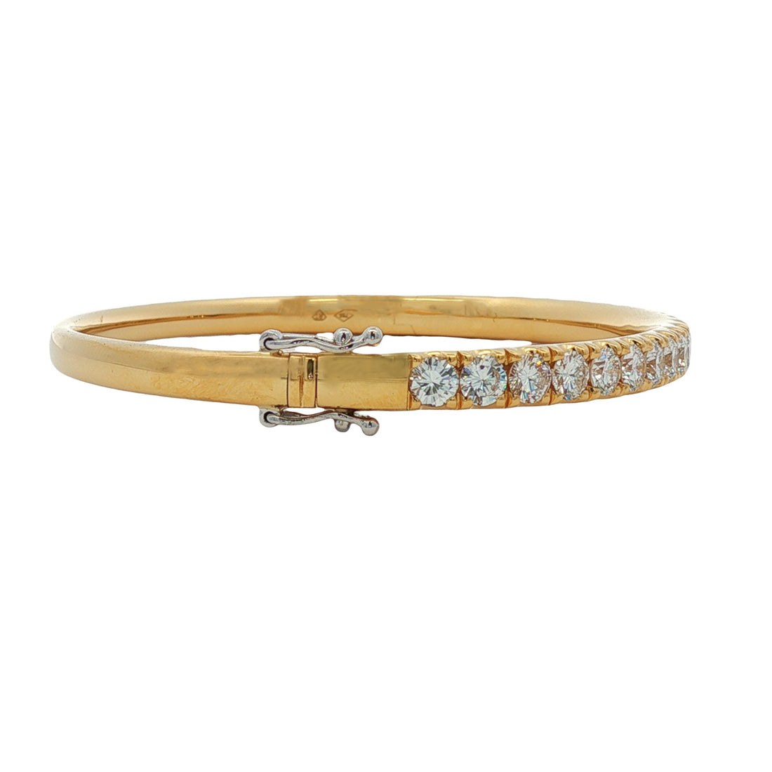 18kt Yellow And White Gold Diamond Bangle