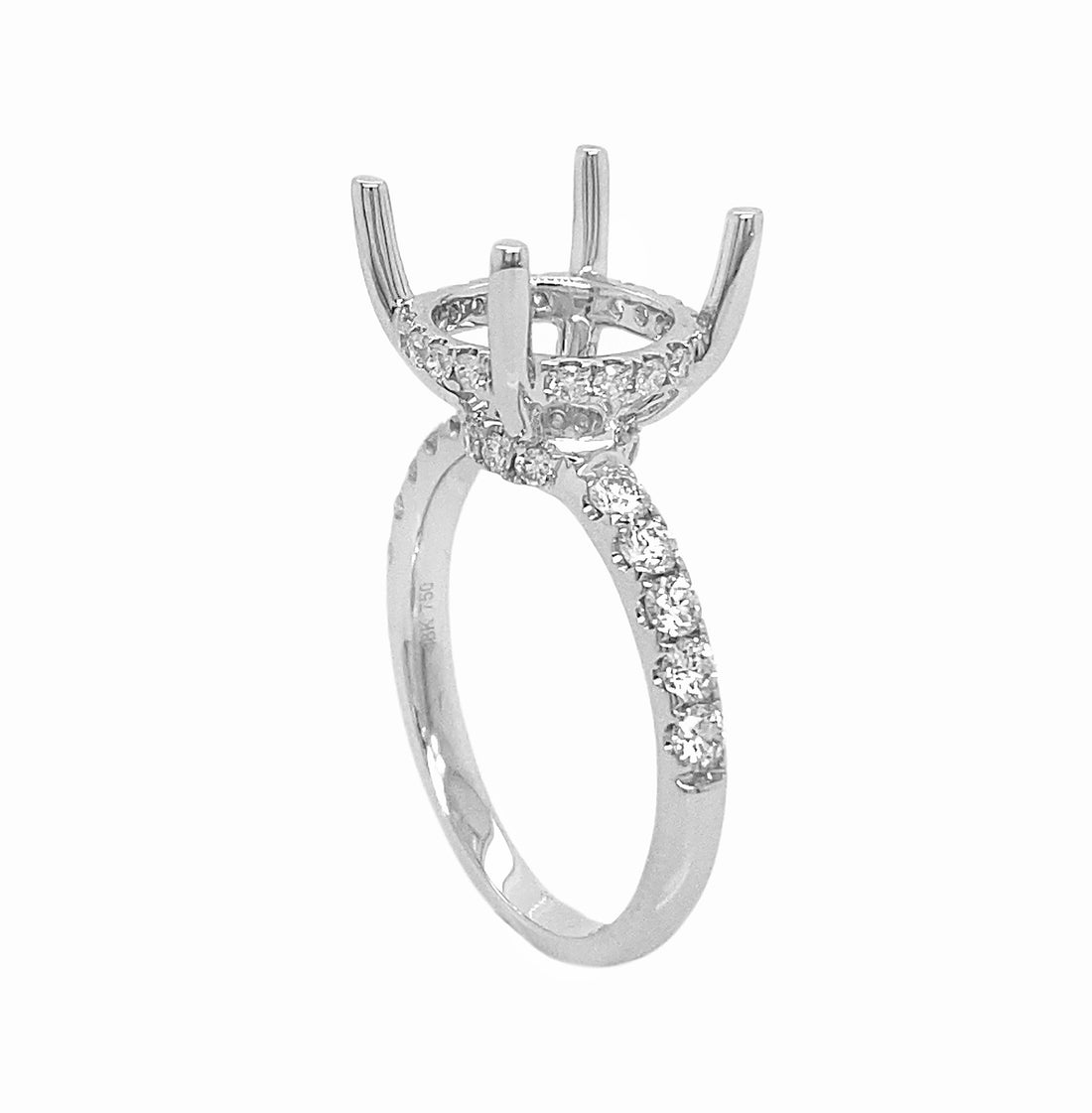 18kt White Gold Diamond Semi Mount
