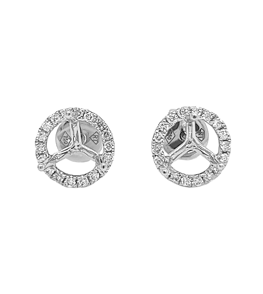 18kt White Gold Diamond Earring Jackets