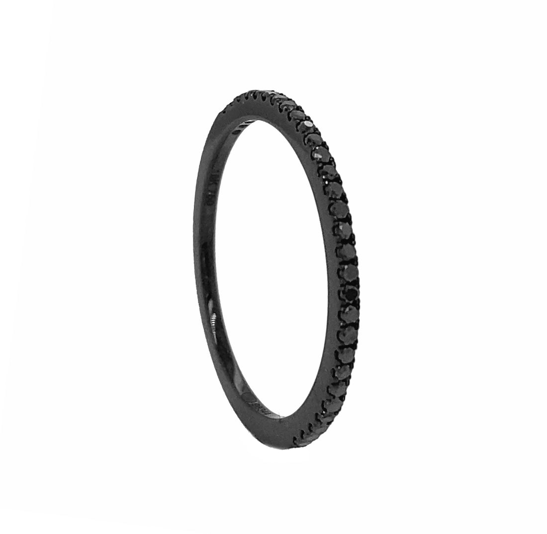 18Kt Black Gold and Black Diamond Eternity Band