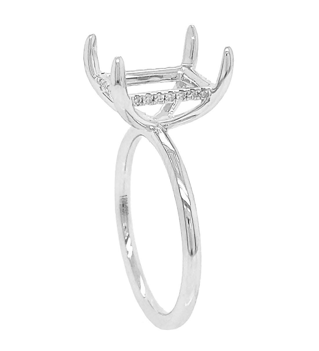 18kt White Gold Diamond Semi Mount