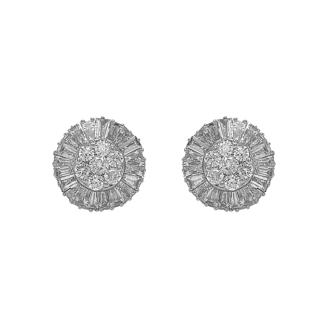 18kt White Gold Diamond Earrings
