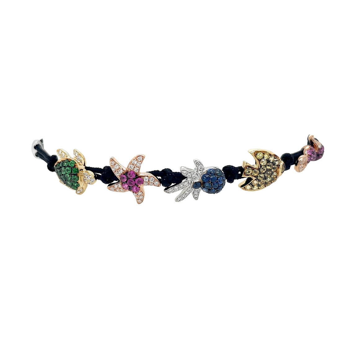 18kt Tri-color Gold and Multi Sapphire Bracelet
