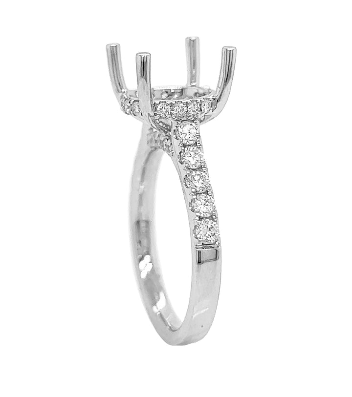 18kt White Gold Diamond Semi Mount