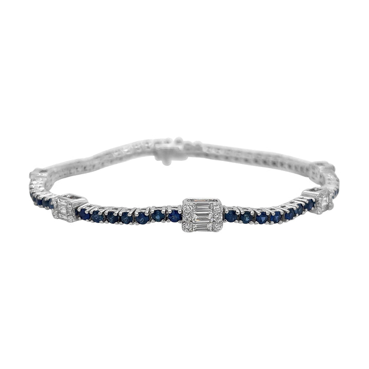 18kt White Gold Diamond and Sapphire Bracelet
