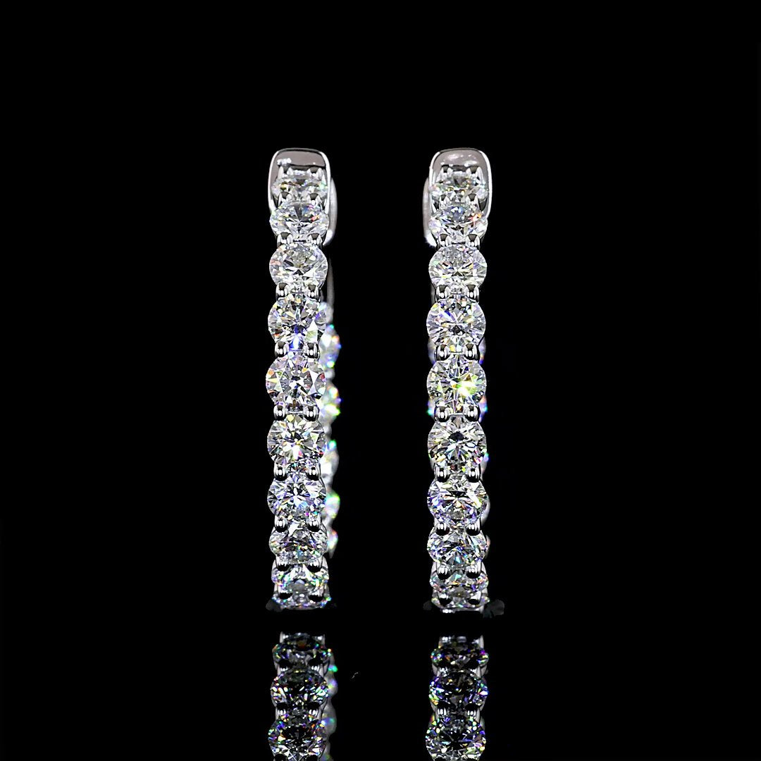 14kt White Gold Lab Diamond Hoops