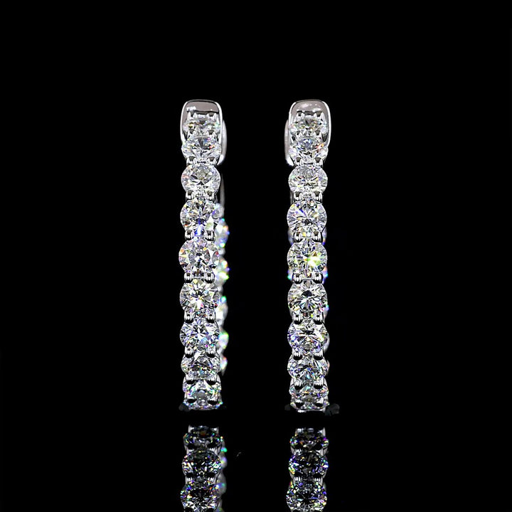 14kt White Gold Lab Diamond Hoops