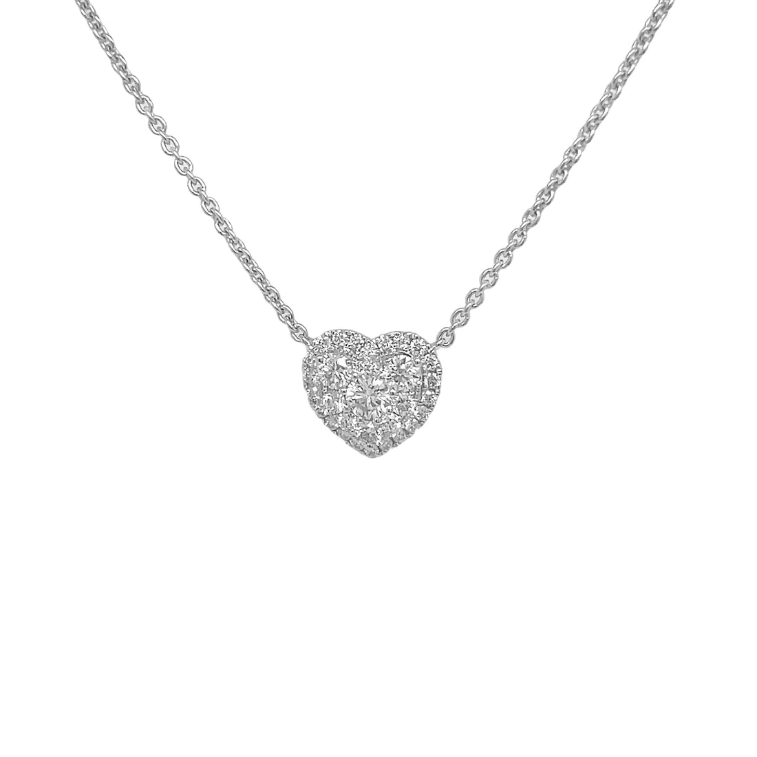 18kt White Gold Diamond Heart Pendant