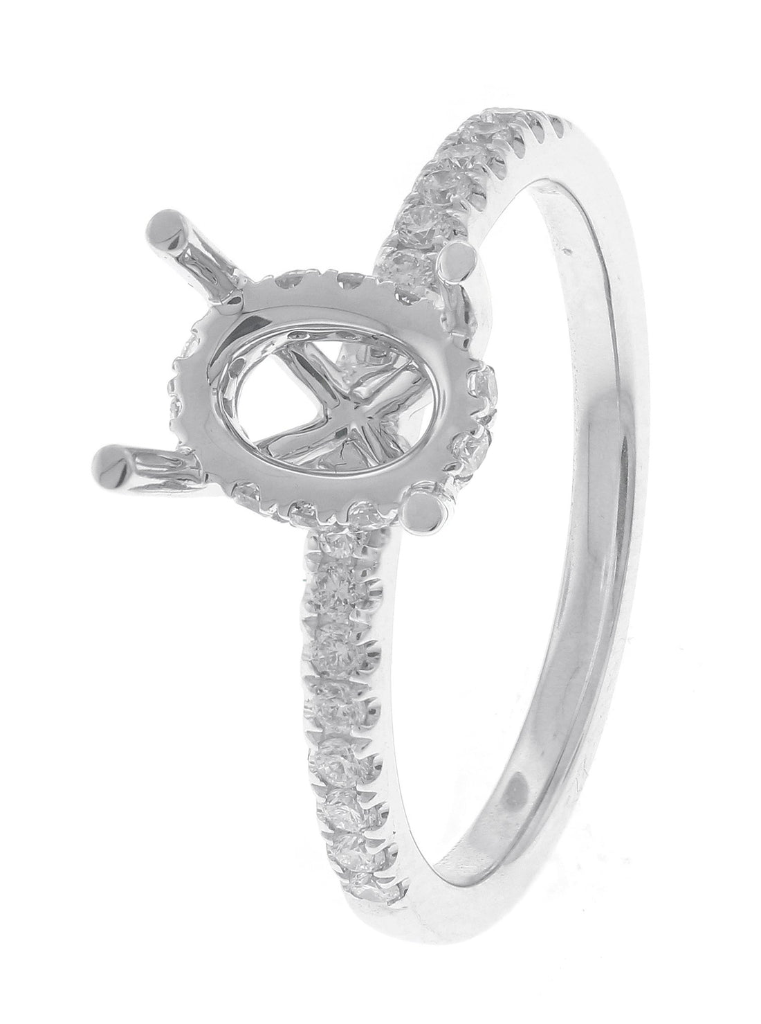 18kt White Gold Diamond Semi Mount