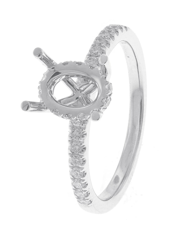 18kt White Gold Diamond Semi Mount