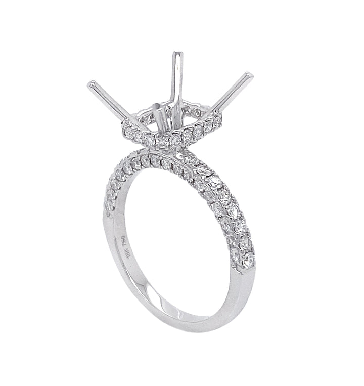 18kt White Gold Diamond Semi Mount