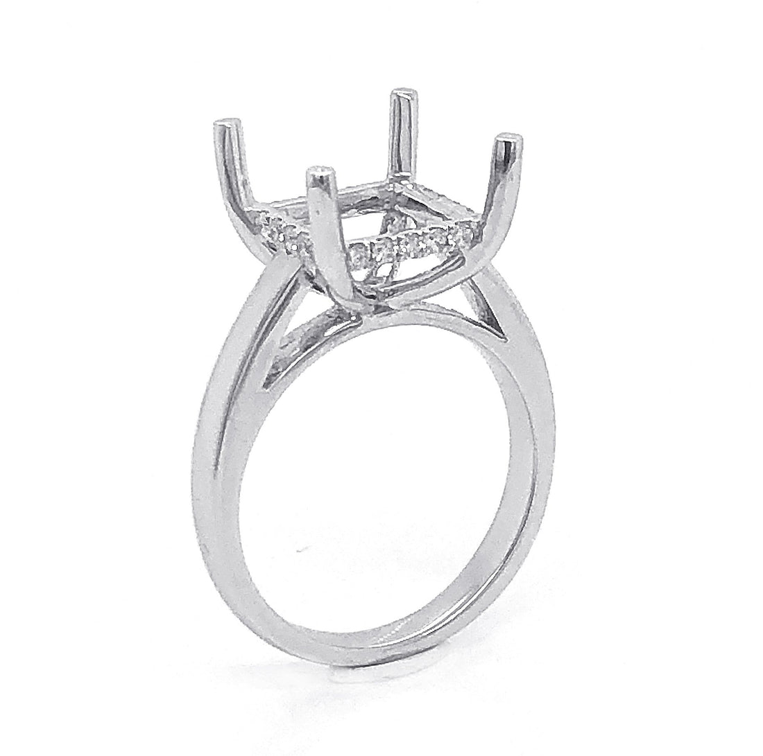 18kt White Gold Diamond Semi Mount