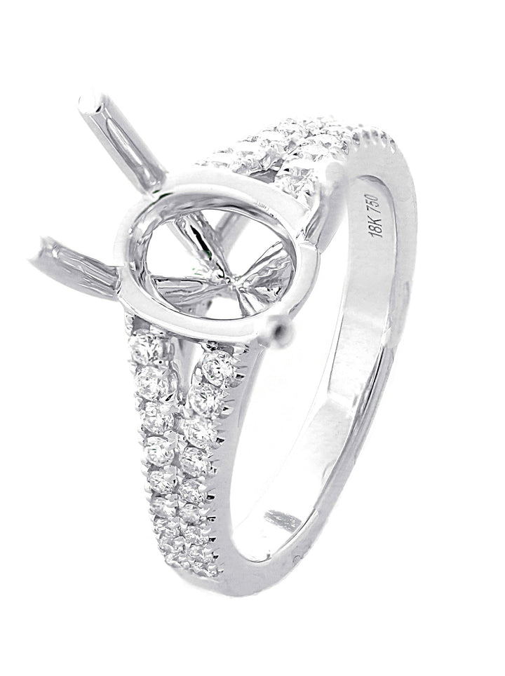 18kt White Gold Diamond Semi Mount