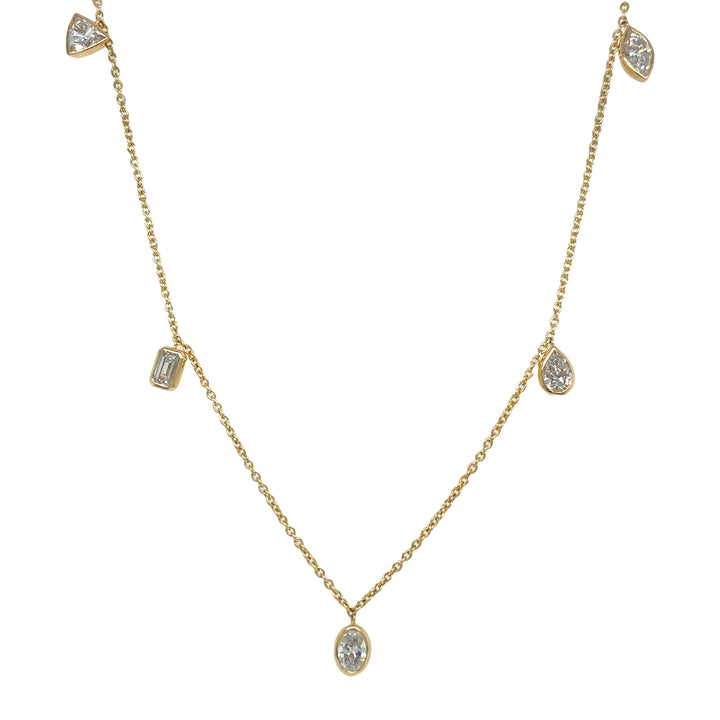 14kt Yellow Gold Diamond Dangling Necklace