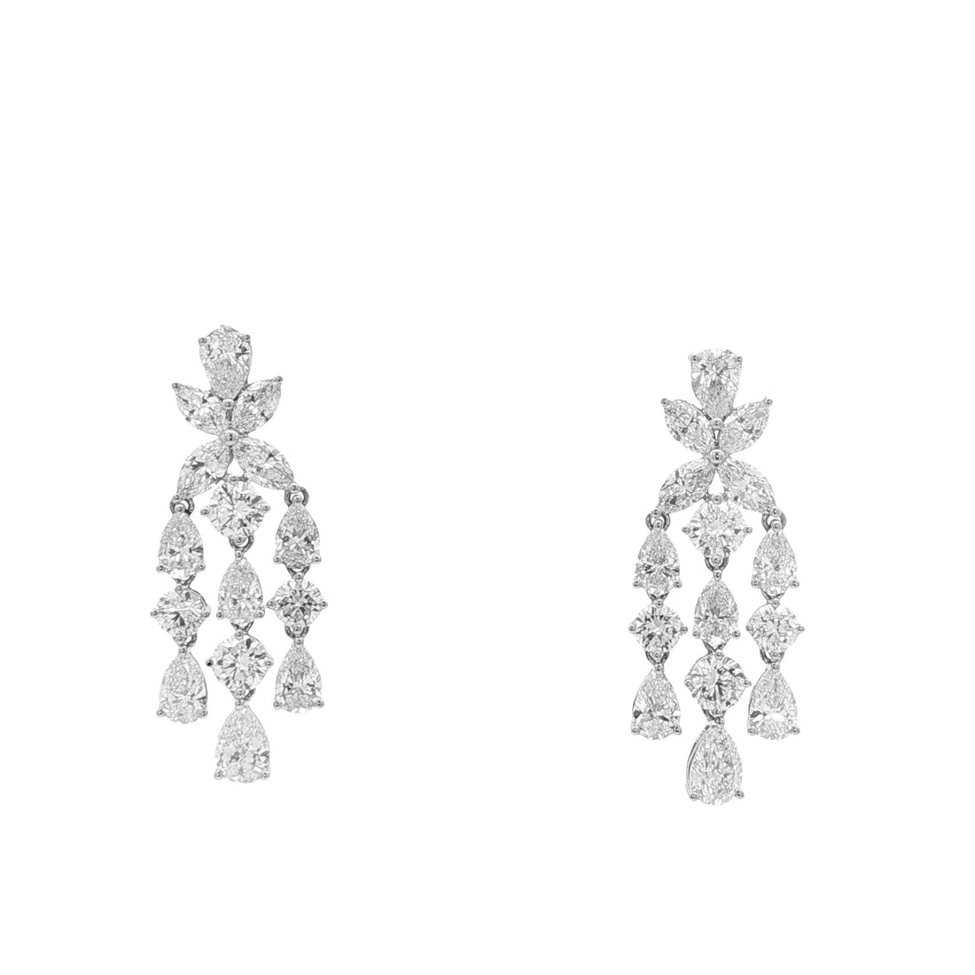 14kt White Gold Lab Diamond Dangling Earrings