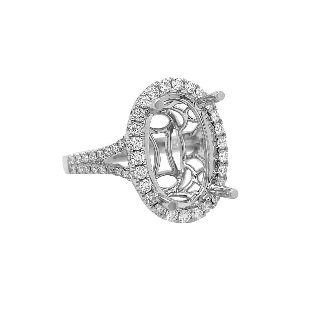18kt White Gold Diamond Semi Mount