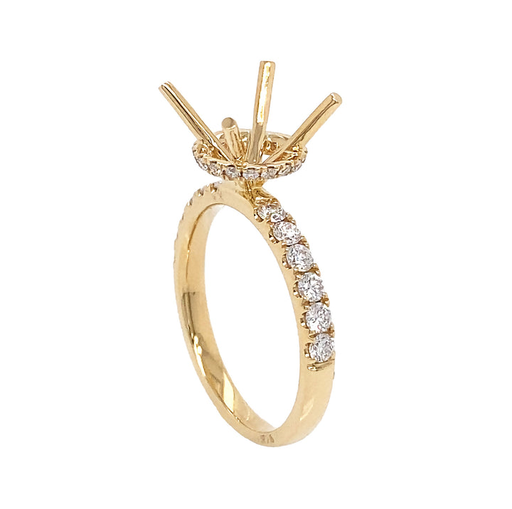 18kt Yellow Gold Diamond Semi-mount