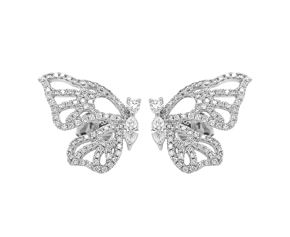 18kt White Gold Diamond Earrings