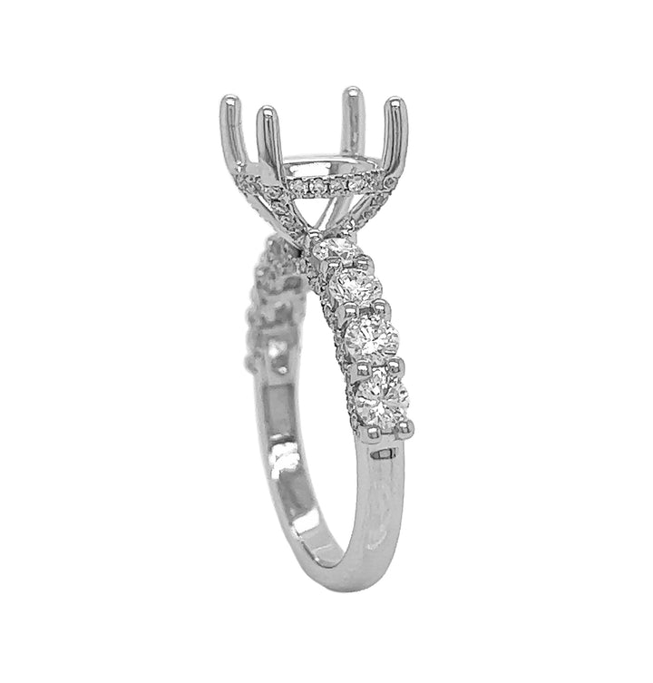 18kt White Gold Diamond Semi Mount
