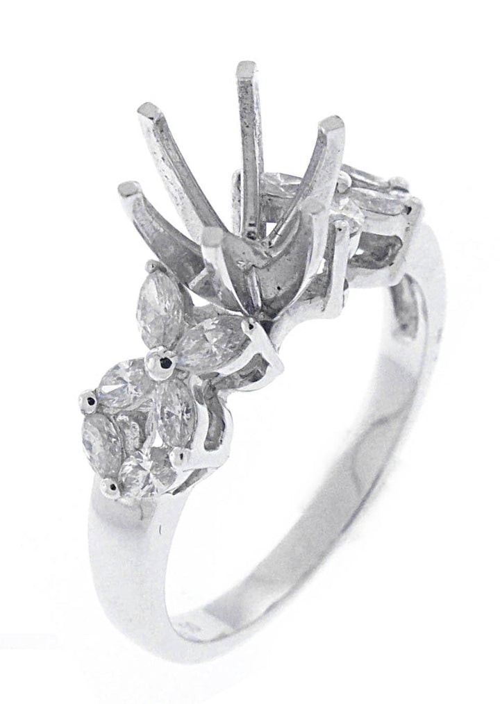 18kt White Gold Diamond Semi Mount