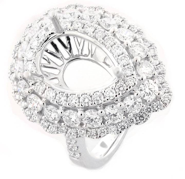 18kt White Gold Diamond Halo Semi Mount