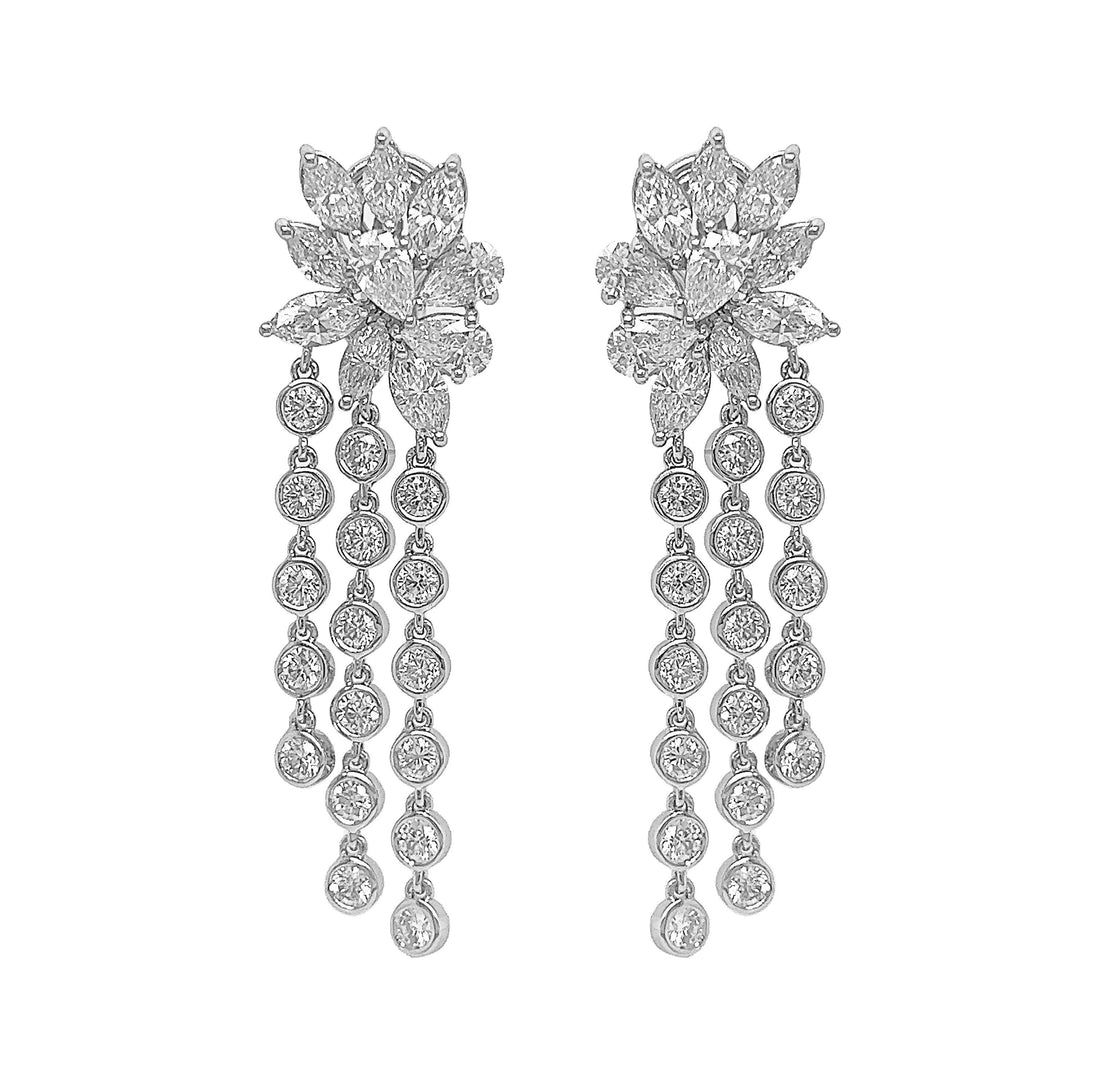 18kt White Gold Diamond Earrings