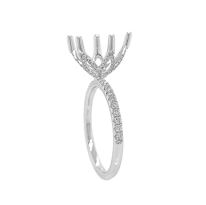 18kt White Gold Diamond Semi Mount