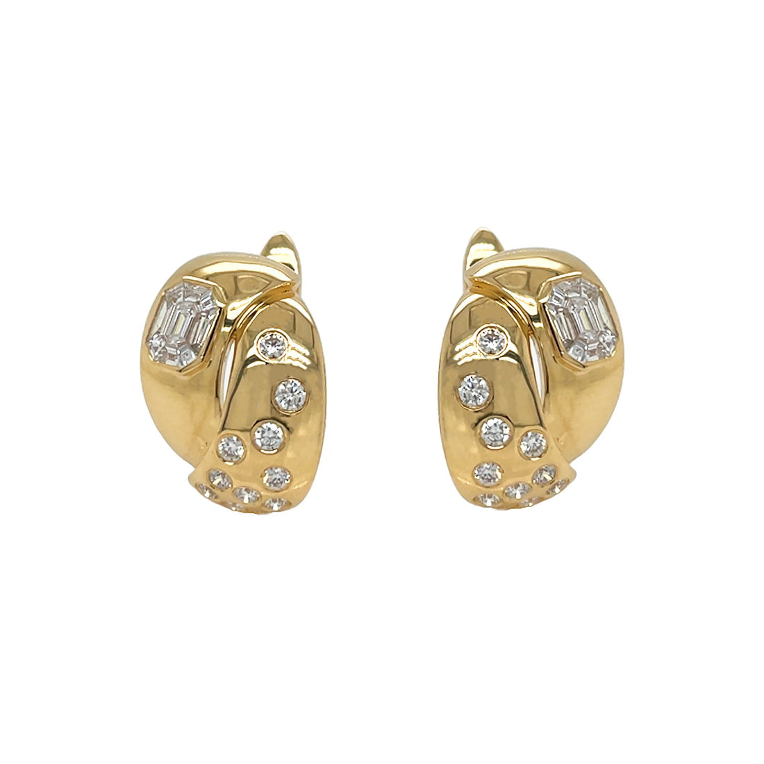 18kt Yellow Gold Diamond Earrings
