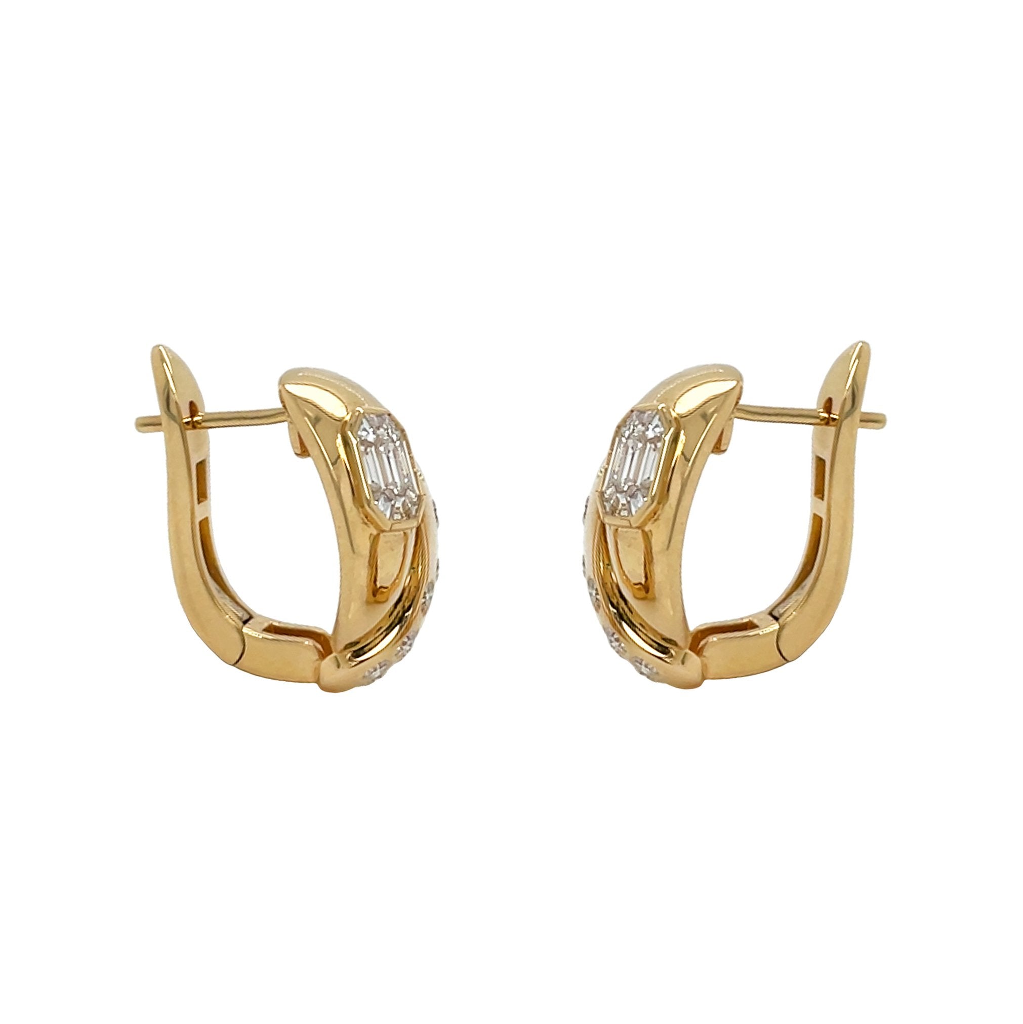 18kt Yellow Gold Diamond Earrings