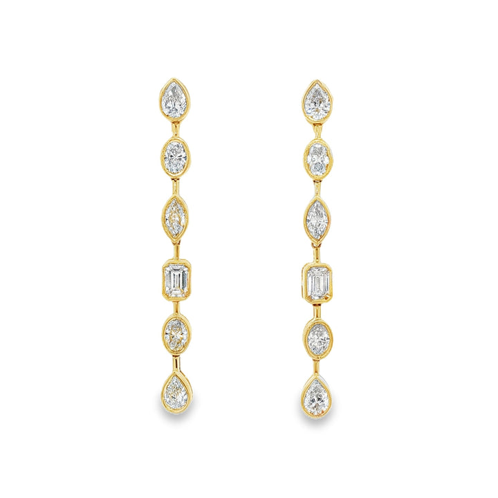 14kt Yellow Gold Lab Diamond Dangling Earrings