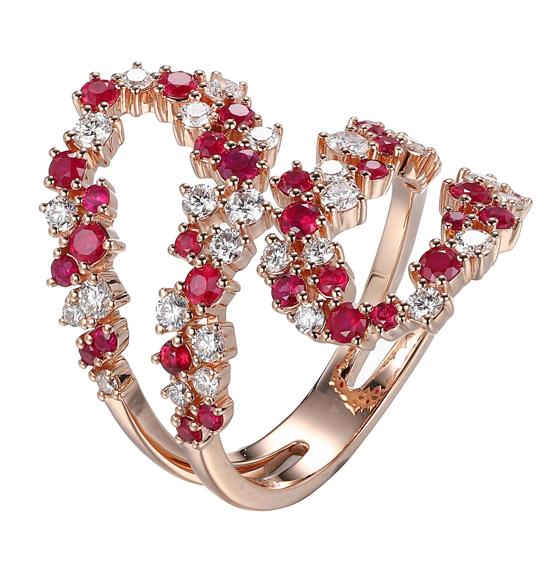 18kt White Gold Diamond And Ruby Ring