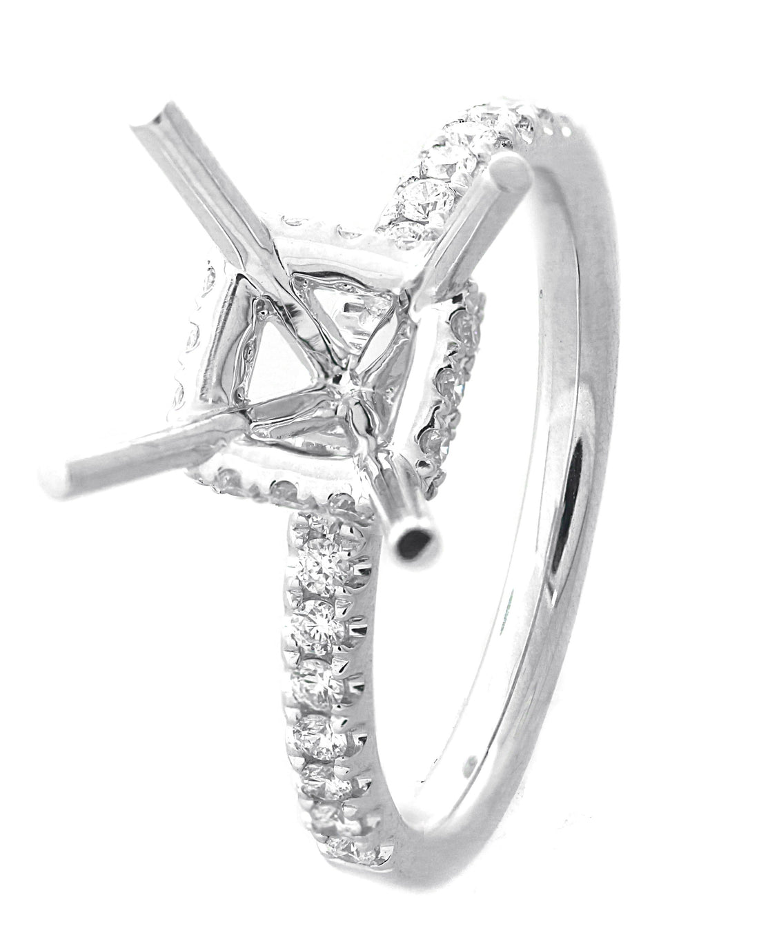 18kt White Gold Diamond Semi Mount