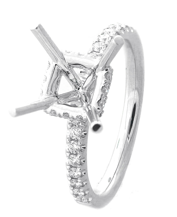 18kt White Gold Diamond Semi Mount