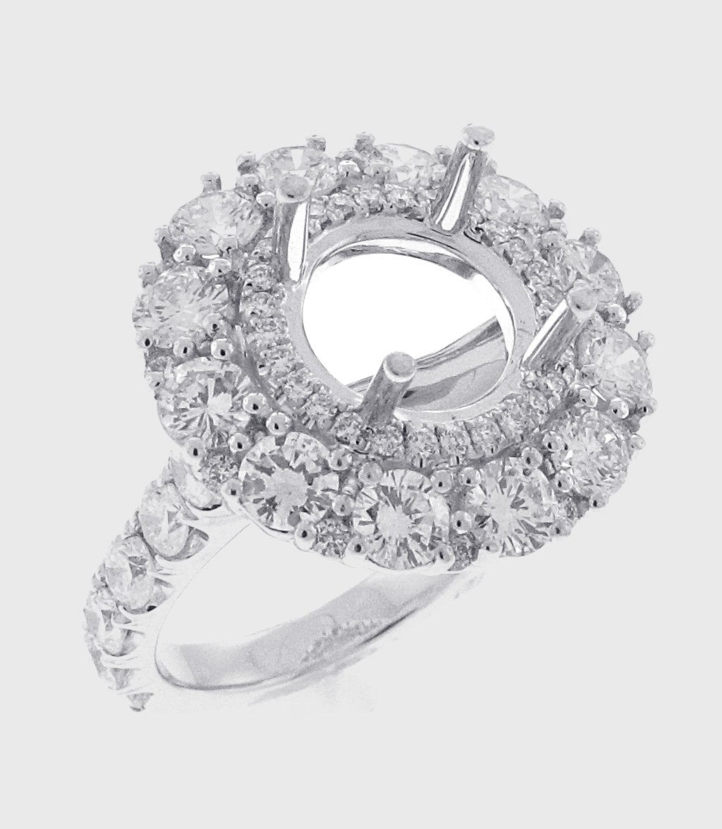 Platinum Diamond Halo Semi Mount