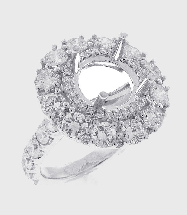 Platinum Diamond Halo Semi Mount
