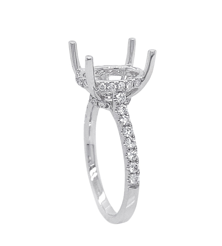 18kt White Gold Diamond Semi Mount