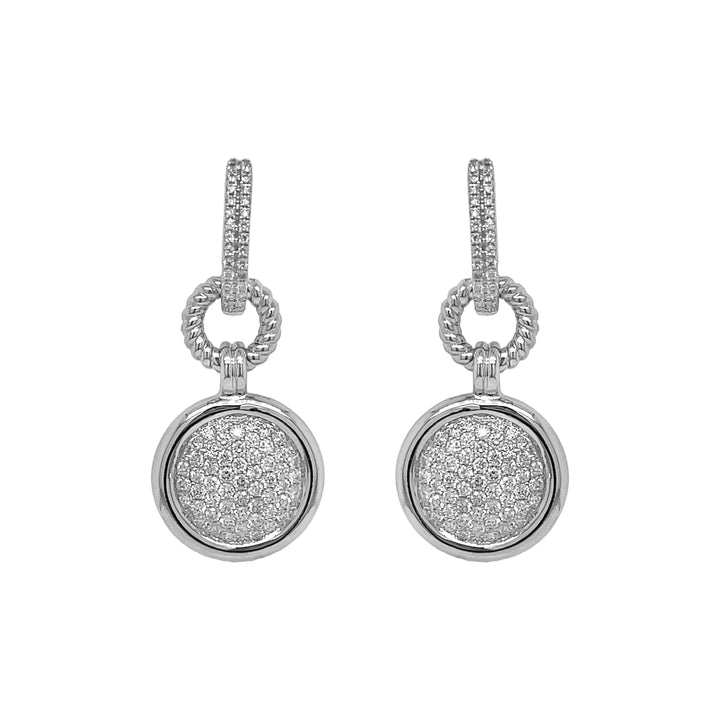 18kt White Gold Diamond Dangling Earrings
