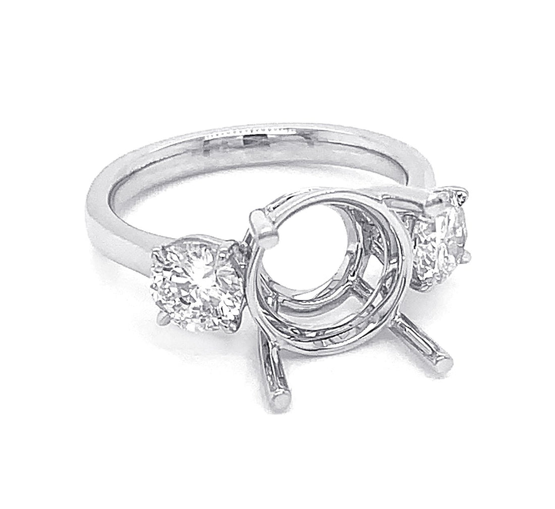 18kt White Gold Diamond Semi Mount