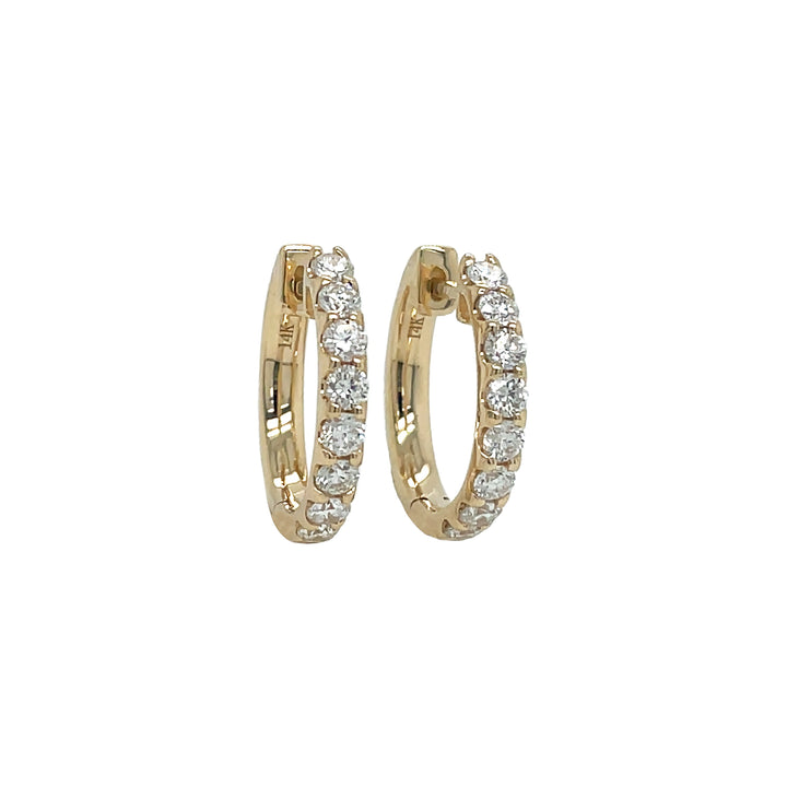 14kt Yellow Gold Diamond Huggie Earrings