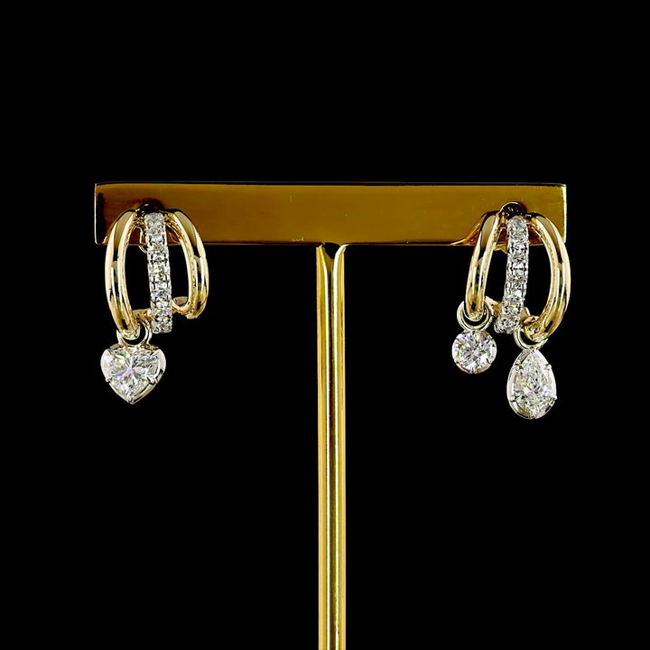 14kt Yellow And White Gold Lab Diamond Earring