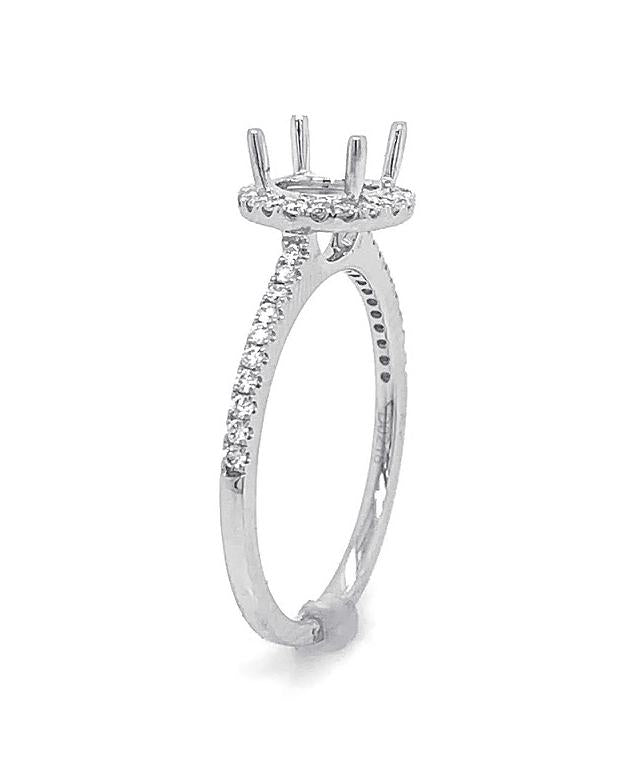 18kt White Gold Diamond Halo Semi Mount